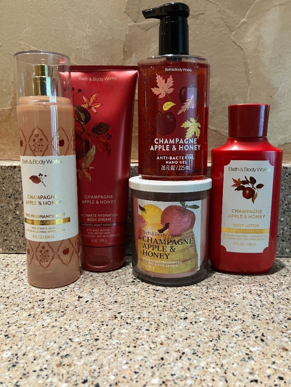 Bath & Body Works Champagne Apple & Honey Body Spray , Candle, Body Lotion, ETC